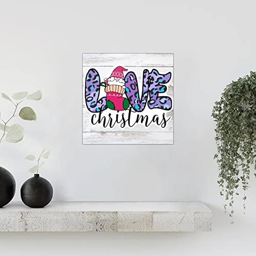 Aşk Noel Ahşap Işaretleri Retro Merry Christmas Gnome Kapı Işareti Kar Yağsın Ahşap Dekor Çiftlik Evi Duvar Asılı