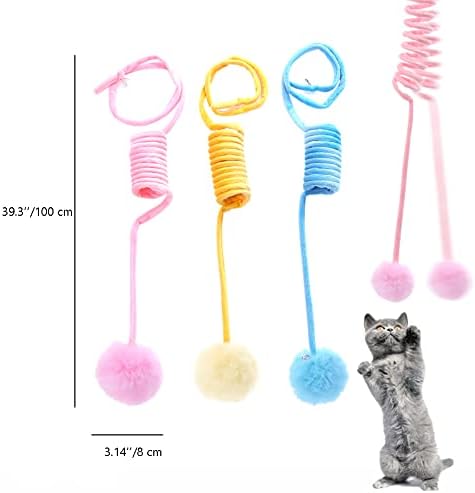 2 ADET Kedi oyuncak seti, kapı Asılı Kedi Oyuncak Vantuz ile Yapışkan İnteraktif Gerilebilir Kedi Bahar Kapalı Kediler