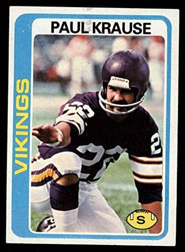 1978 Topps 378 Paul Krause Minnesota Vikingleri (Futbol Kartı) ESKİ / MT Vikings Iowa