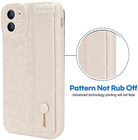 OOK Bilek Askılı iPhone 11 Leopar Desenli Kılıf ile Uyumlu, Beyaz Leopar iPhone 11 6.1 inç Kapak Kadın Kızlar için