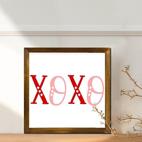 XOXO Hepiniz Çerçeveli Ahşap Işareti Plak sevgililer Günü Tatlı Tırnaklar Duvar Süslemeleri Sevgililer Romantik Söyleyerek