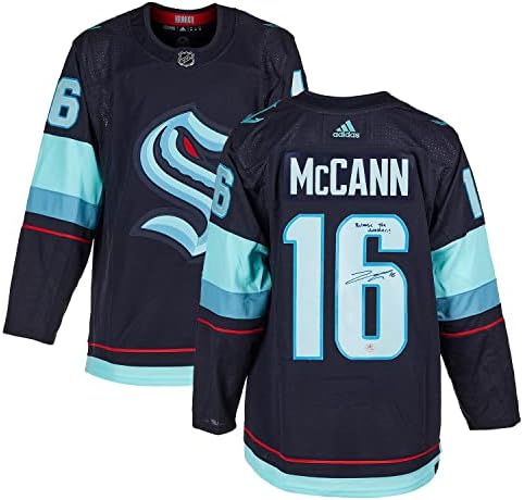 Jared McCann Seattle Kraken'i İmzaladı Kraken'i Serbest Bırak! Adidas Forması - İmzalı NHL Formaları