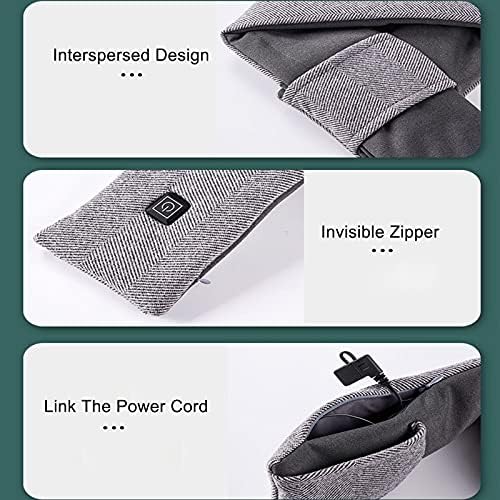 COMİOR USB Akıllı Isıtmalı Eşarp, Moda Düz Renk Isıtma Sıcak Eşarp Vintage Akıllı Şarj Termal Koruma Boyun Açık Sıcak