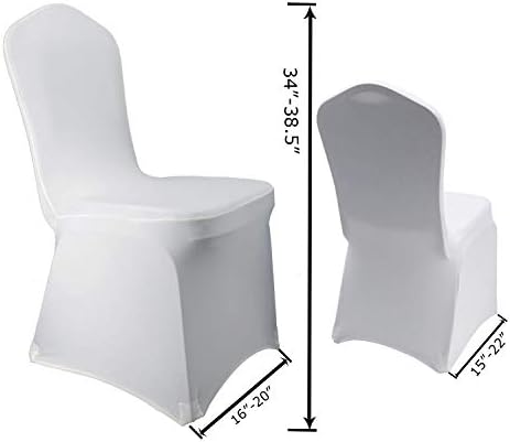 WELMATCH Beyaz Spandex Sandalye Kapakları Düğün Evrensel-10 Adet Ziyafet Düğün Parti Yemek Dekorasyon (Beyaz, 10)